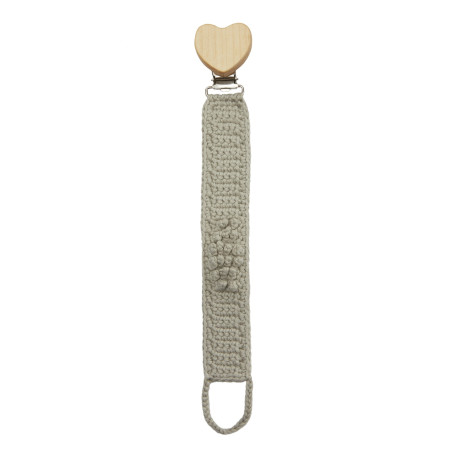 Attache-sucette en crochet PATTI OSLO, Gris Souris