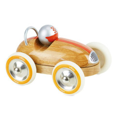 Voiture roadster vintage VILAC, bois naturel