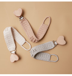 Attache-sucette en crochet PATTI OSLO, Gris Souris