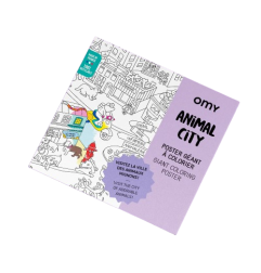 Poster géant à colorier Animal City OMY