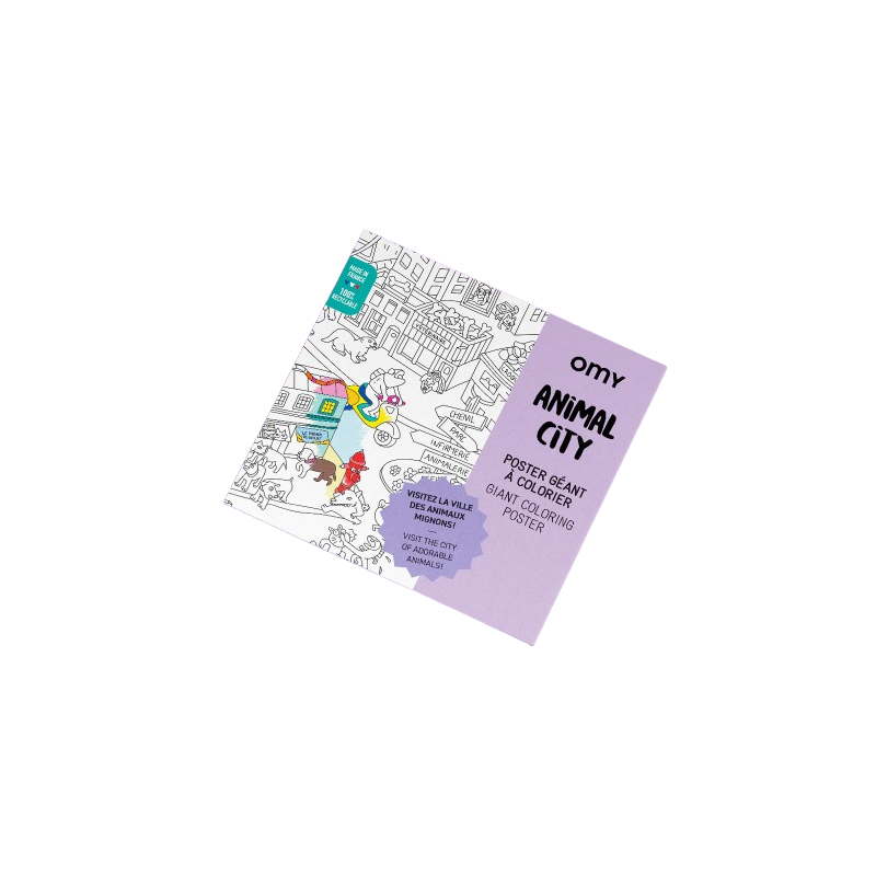 Poster géant à colorier Animal City OMY