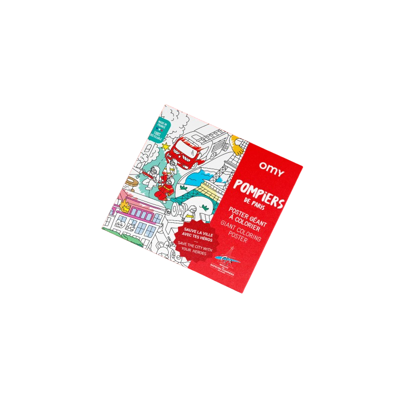 Poster géant à colorier Pompiers de Paris OMY