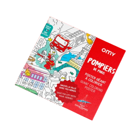 Poster géant à colorier Pompiers de Paris OMY