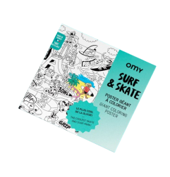 Poster géant à colorier Surf and Skate OMY