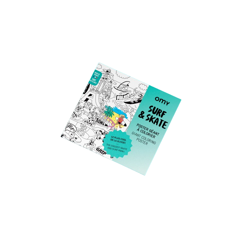 Poster géant à colorier Surf and Skate OMY