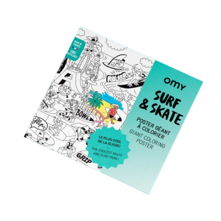 Poster géant à colorier Surf and Skate OMY