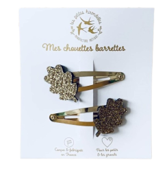 Barrettes Feuilles de Chêne, dorées LES PETITES HIRONDELLES