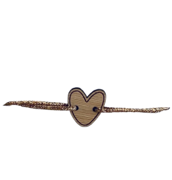 Bracelet Coeur taille M, doré LES PETITES HIRONDELLES, adulte
