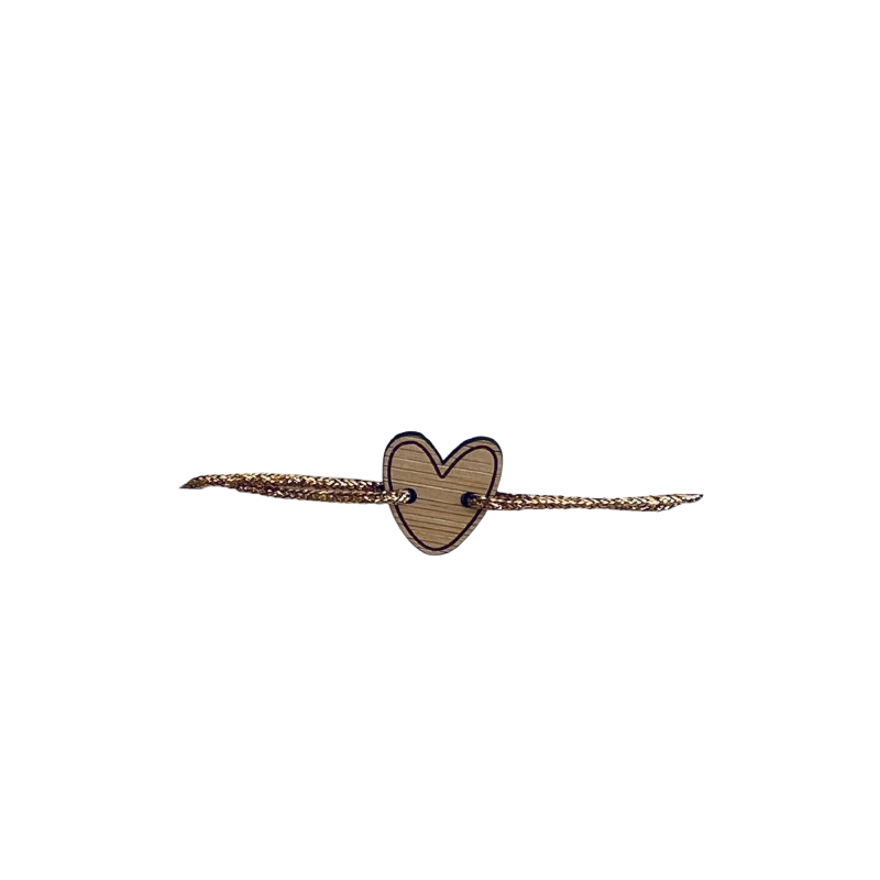 Bracelet Coeur taille M, doré LES PETITES HIRONDELLES, adulte