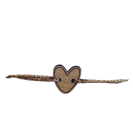 Bracelet Coeur taille M, doré LES PETITES HIRONDELLES, adulte