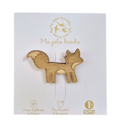 Broche en bois Renard LES PETITES HIRONDELLES