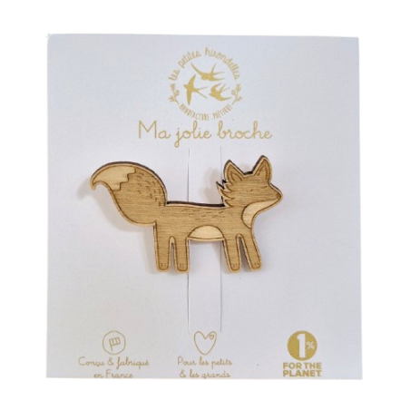 Broche en bois Renard LES PETITES HIRONDELLES