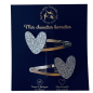 Barrettes Coeurs LES PETITES HIRONDELLES, argentées