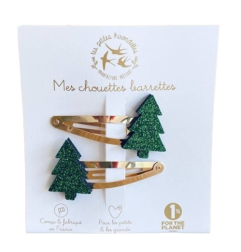 Barrettes Sapin LES PETITES HIRONDELLES, vertes
