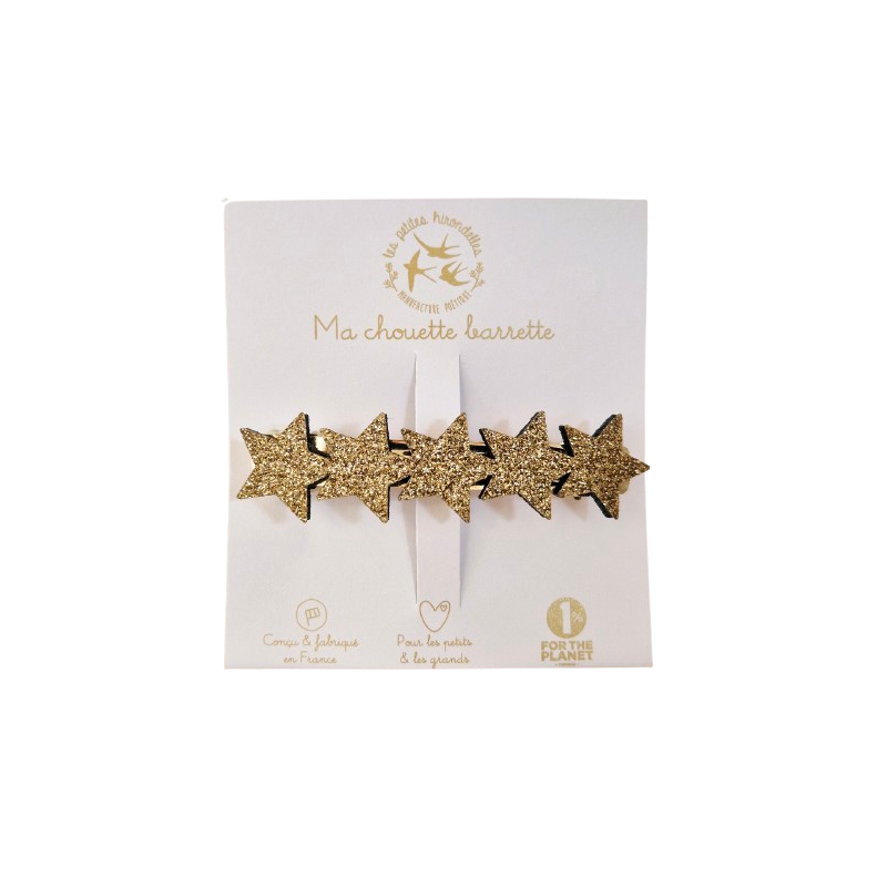 Barrette clip Etoiles LES PETITES HIRONDELLES, dorée