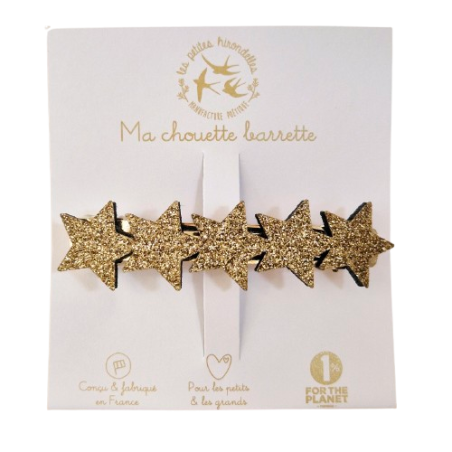 Barrette clip Etoiles LES PETITES HIRONDELLES, dorée