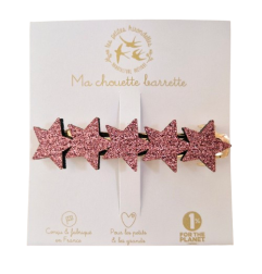 Barrette clip Etoiles LES PETITES HIRONDELLES, rose