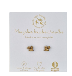 Boucles d'oreilles Ecureuils LES PETITES HIRONDELLES, dorées