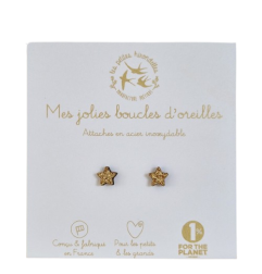 Boucles d'oreilles Etoiles LES PETITES HIRONDELLES, dorées