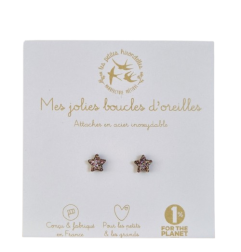 Boucles d'oreilles Etoiles LES PETITES HIRONDELLES, roses