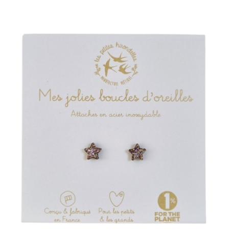 Boucles d'oreilles Etoiles LES PETITES HIRONDELLES, roses