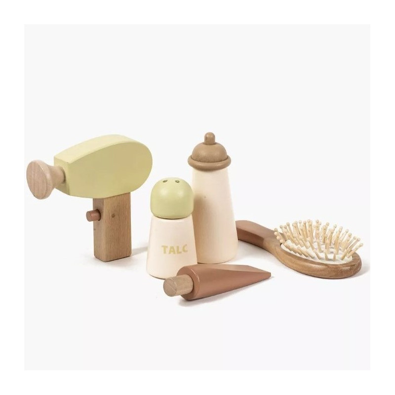 Set accessoires de toillette pour poupée MINIKANE, bois naturel
