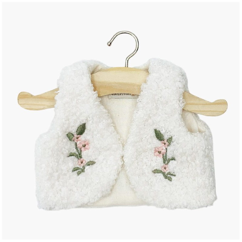 Gilet Bohême poupée Babies MINIKANE, bouclette écrue