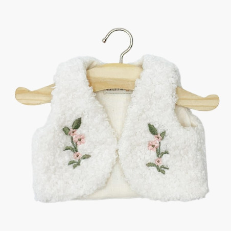 Gilet Bohême poupée Babies MINIKANE, bouclette écrue