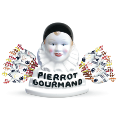 Coffret Buste porte-sucettes et 40 sucettes PIERROT GOURMAND