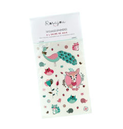 Tatouages éphémères à l'encre de soja ROSAJOU, thème Floral