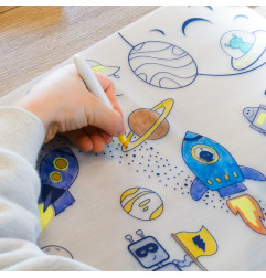 Set de table Dans l'Espace SUPER PETIT, à colorier à l'infini