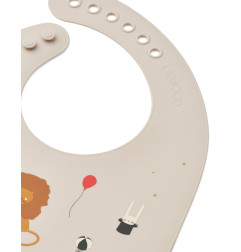 Lot de 2 bavoirs en silicone Tilda LIEWOOD, Circus Sandy