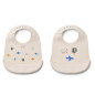 Lot de 2 bavoirs en silicone Tilda LIEWOOD, Aviator Ecru
