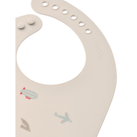 Lot de 2 bavoirs en silicone Tilda LIEWOOD, Aviator Ecru