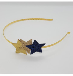 Serre-tête Etoiles ATELIER GUSTAVE, paillettes bleu marine et or