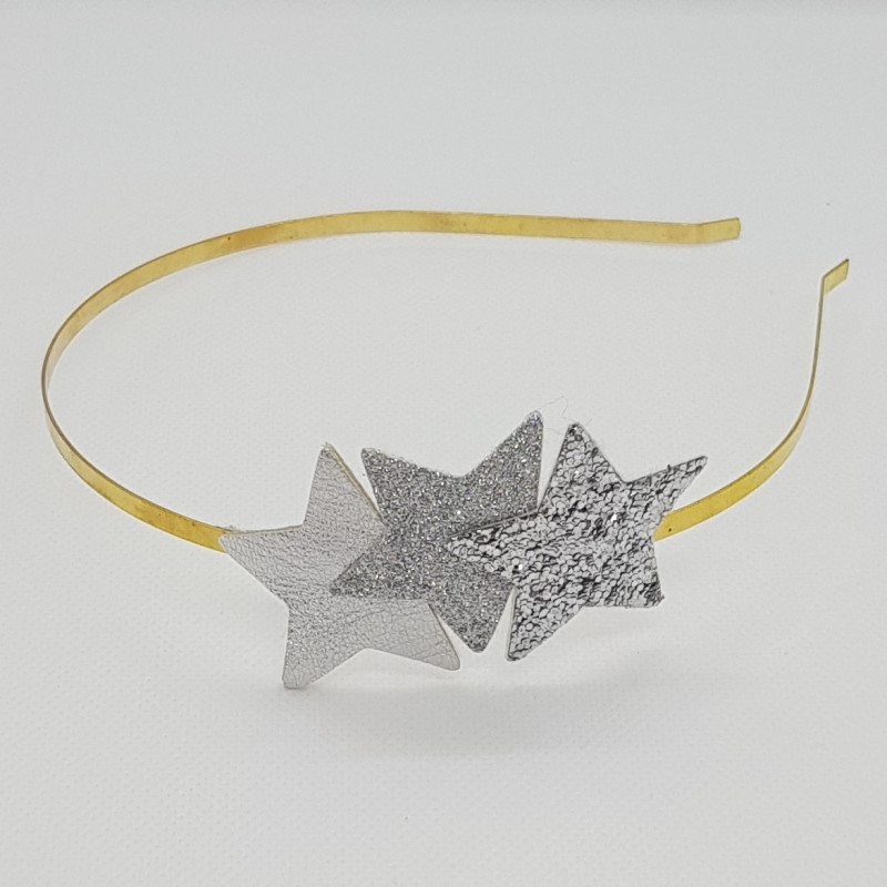Serre-tête Etoiles ATELIER GUSTAVE, paillettes argentées et argent