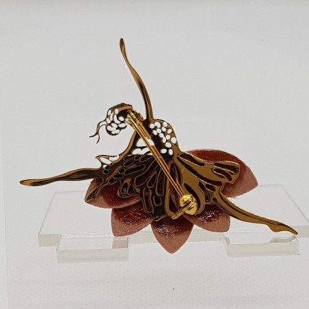 Broche Danseuse ATELIER GUSTAVE, rose nude