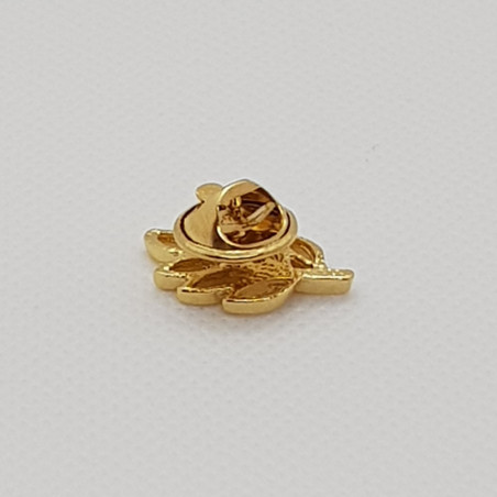 Pin's Charly feuille ATELIER GUSTAVE, métal doré