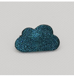 Pin's Nuage ATELIER GUSTAVE, bleu lagon pailleté