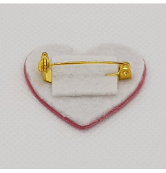 Broche Cœur ATELIER GUSTAVE, rose bubble gum