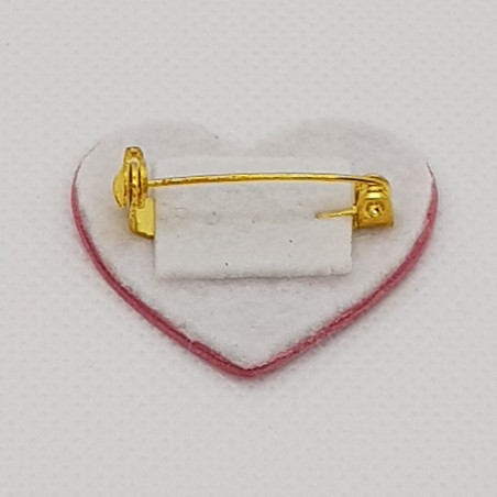 Broche Cœur ATELIER GUSTAVE, rose bubble gum