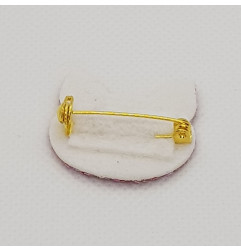 Broche Chat ATELIER GUSTAVE, paillettes rose fuchsia