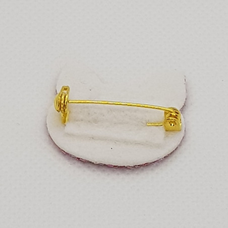 Broche Chat ATELIER GUSTAVE, paillettes rose fuchsia