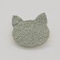 Broche Chat ATELIER GUSTAVE, argent irisé