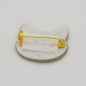 Broche Chat ATELIER GUSTAVE, argent irisé
