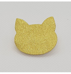 Broche Chat ATELIER GUSTAVE, doré irisé