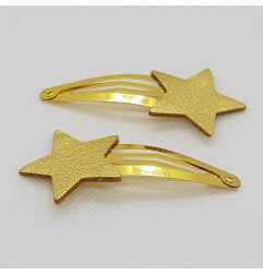 Lot de 2 barrettes clic-clac Etoile ATELIER GUSTAVE, doré irisé