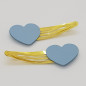Lot de 2 barrettes clic-clac Coeur ATELIER GUSTAVE, bleu glacier