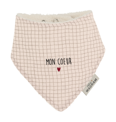 Bavoir bandana ATELIER WAGRAM, gaze Petits carreaux, personnalisable
