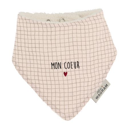 Bavoir bandana ATELIER WAGRAM, gaze Petits carreaux, personnalisable